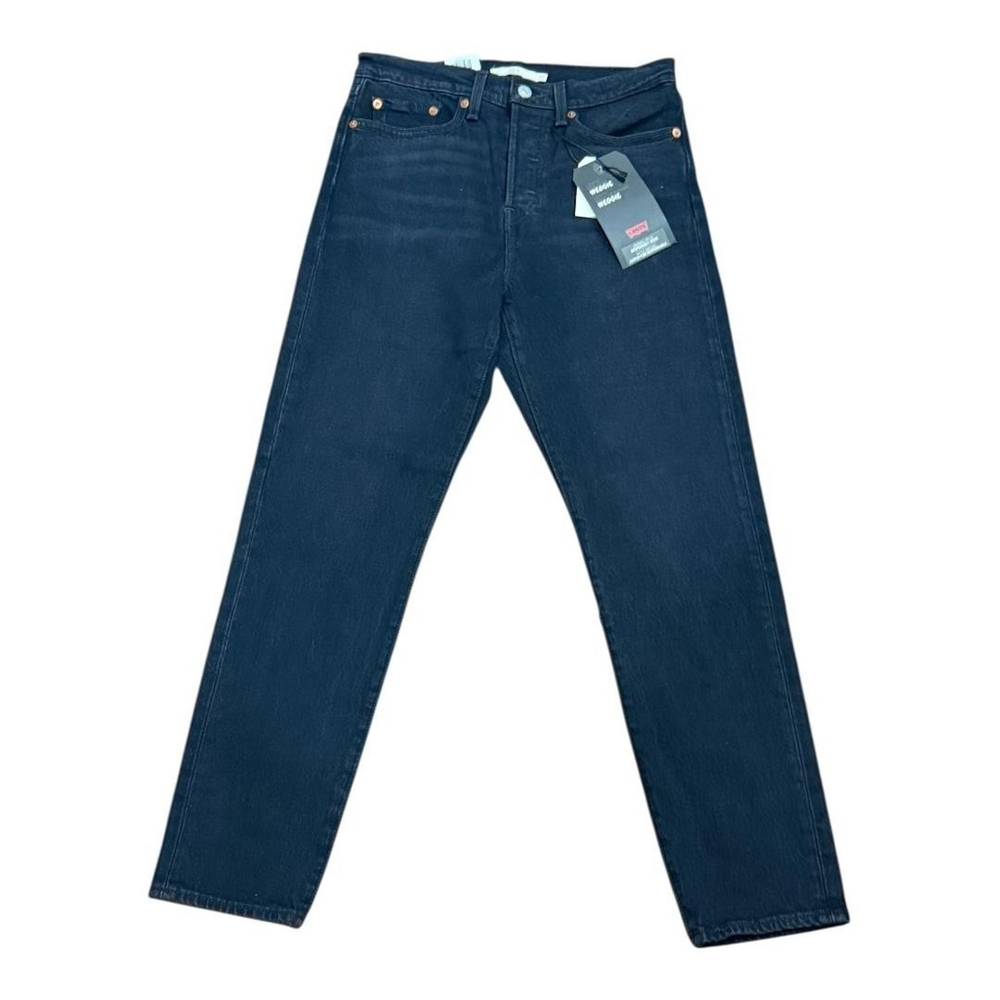 Levis Wedgie Jeans Womens 27 Black High Rise Tapered Leg Button Fly Stretch